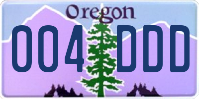 OR license plate 004DDD