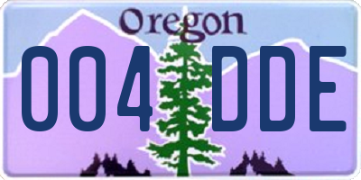 OR license plate 004DDE