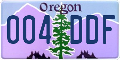 OR license plate 004DDF