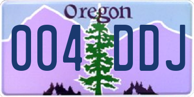 OR license plate 004DDJ