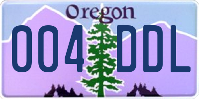 OR license plate 004DDL