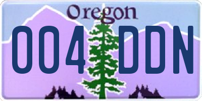 OR license plate 004DDN