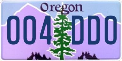 OR license plate 004DDO