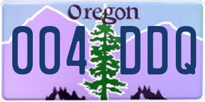OR license plate 004DDQ