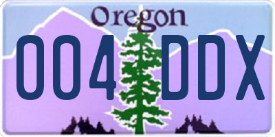 OR license plate 004DDX