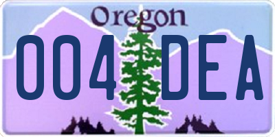 OR license plate 004DEA