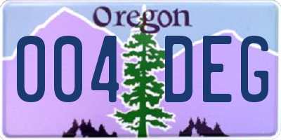 OR license plate 004DEG