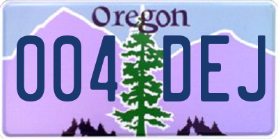 OR license plate 004DEJ
