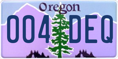 OR license plate 004DEQ