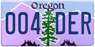 OR license plate 004DER