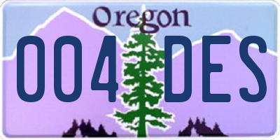 OR license plate 004DES