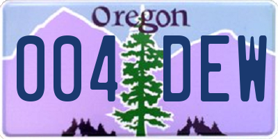 OR license plate 004DEW