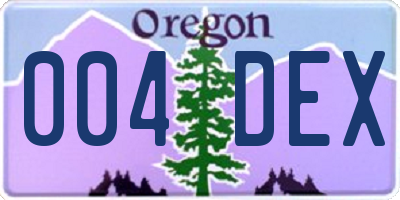 OR license plate 004DEX