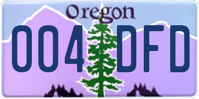 OR license plate 004DFD
