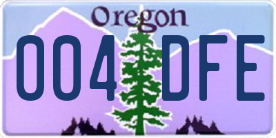 OR license plate 004DFE