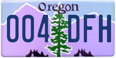 OR license plate 004DFH