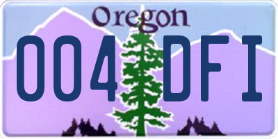 OR license plate 004DFI