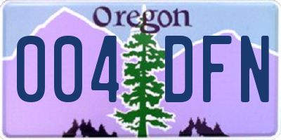 OR license plate 004DFN