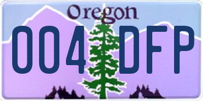 OR license plate 004DFP