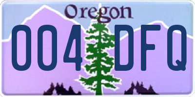 OR license plate 004DFQ