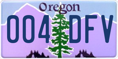 OR license plate 004DFV
