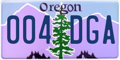 OR license plate 004DGA