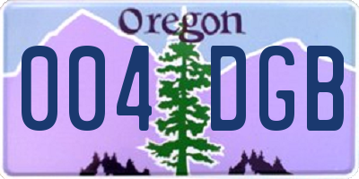 OR license plate 004DGB