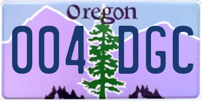 OR license plate 004DGC