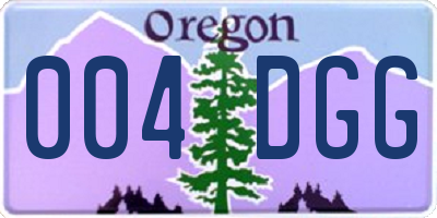 OR license plate 004DGG