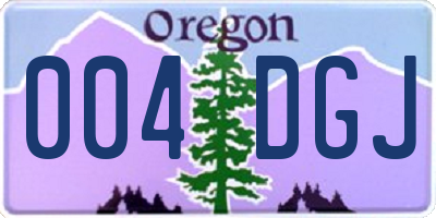 OR license plate 004DGJ