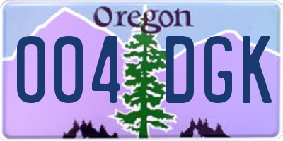OR license plate 004DGK