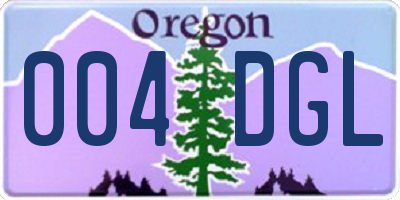 OR license plate 004DGL