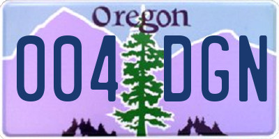 OR license plate 004DGN