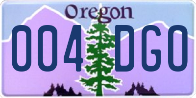 OR license plate 004DGO