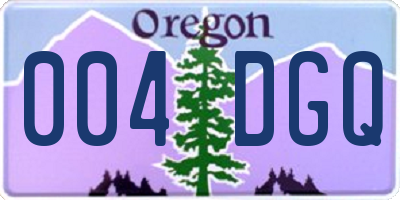 OR license plate 004DGQ