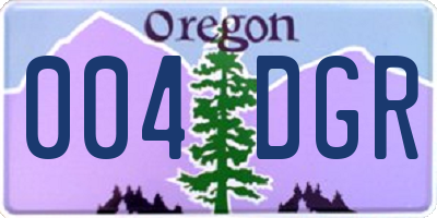 OR license plate 004DGR