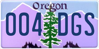 OR license plate 004DGS
