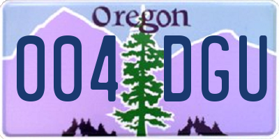 OR license plate 004DGU