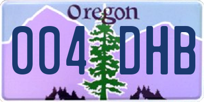 OR license plate 004DHB