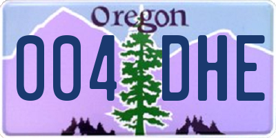 OR license plate 004DHE