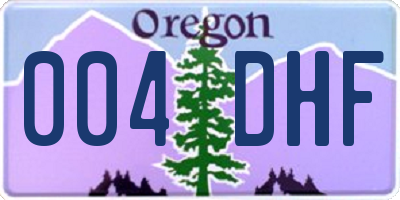 OR license plate 004DHF