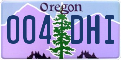 OR license plate 004DHI