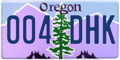 OR license plate 004DHK