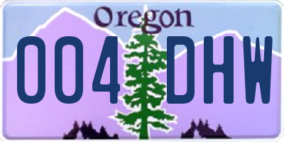 OR license plate 004DHW