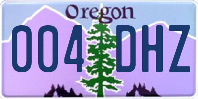 OR license plate 004DHZ