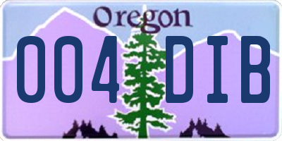 OR license plate 004DIB