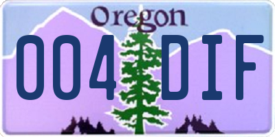 OR license plate 004DIF