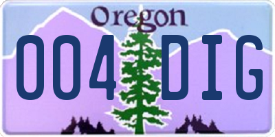 OR license plate 004DIG