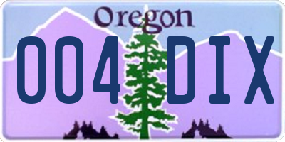 OR license plate 004DIX
