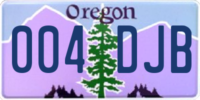 OR license plate 004DJB